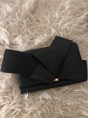 Ted Baker London Black Bow-Accent Clutch